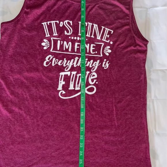 “Fine” Sleeveless Graphic Tee, XL - Picture 9 of 10